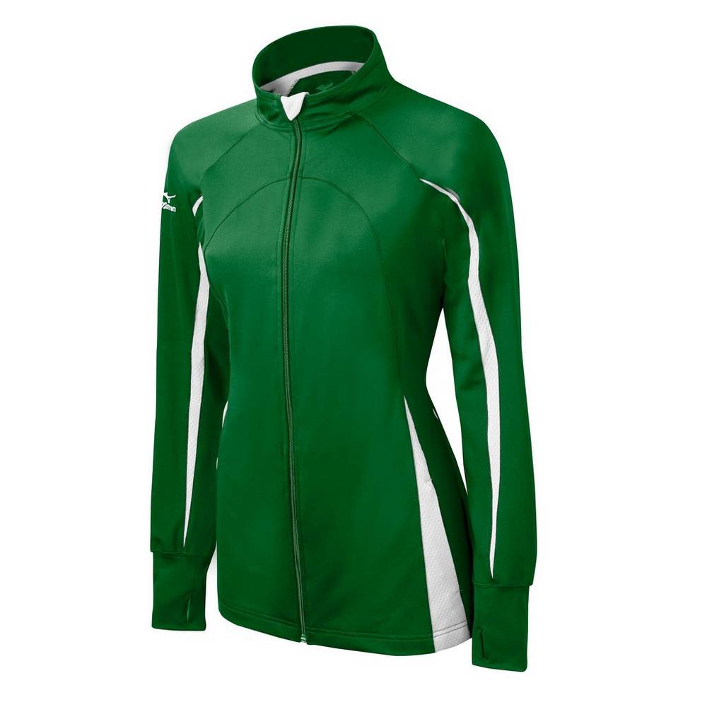 Mizuno Women's Elite 9 Focus Full-Zip Jacket Green/White (440572-EGM)